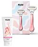 Plush Hair Removal Cream & Plush 5 Blade Body Razor for Women with Aloe Vera Lubricating Strip - Pink