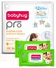 Babyhug Pro Bubble Care Premium Tape Style Diaper New Born (NB) Size - 86 Pieces & Babyhug Premium 98% Water Baby Wet Wipes With Lid - 80 Pieces - (Pack of 2)