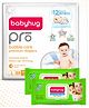 Babyhug Pro Bubble Care Premium Tape Style Diaper Large (L) Size - 88 Pieces & Babyhug Premium 98% Water Baby Wet Wipes With Lid - 80 Pieces - (Pack of 2)