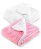 Zoe Supersoft Double Layered Flannel Baby Blanket- White & Zoe Supersoft Double Layered Flannel Baby Blanket- Baby Pink Super Saver Combo.