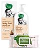 Mother Sparsh Baby Daily Moisturizing Milky Soft Head to Toe Baby Wash - 200 ml & Mother Sparsh Baby Plant Powered Natural Baby Wipes With Grapefruit Extract - 60 Pieces