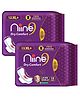 Niine Dry Comfort Ultra Thin XLplus Sanitary Napkins for Heavy Flow  15 Pads with Free Biodegradable disposable bags - (Pack of 2)