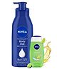 Nivea 5 in 1 Complete Care Nourishing Lotion Body Milk for Dry to Very Dry Skin - 400 ml & Lemon & Oil Body Wash Shower Gel - 250 ml