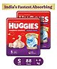 Huggies Complete Comfort Wonder Pants, India's Fastest Absorbing Diaper , Small-44 Pieces (Pack of 2)
