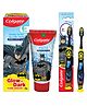 Colgate Baby Kids Toothpaste Gentle Protection Batman Bubble Fruit Flavour- 80 g & Batman Toothbrush With Extra Soft Bristles & Tongue Cleaner - Black & Yellow