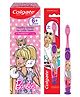 Colgate Baby Kids Toothpaste Barbie Strawberry Flavour- 80 g & Barbie Toothbrush, Extra Soft Bristles With Tongue Cleaner - Pink & Purple