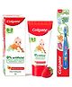 Colgate Baby Toothpaste Tube Natural Fruit Flavour Fluoride Free - 70 gm & Extra Soft Bristle Toothbrush - Blue