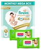 Pampers Premium Care Pants, Large size baby diapers (L), 88 Count, Softest ever Pampers pants and Babyhug Premium 98% Water Baby Wet Wipes with Moisturising Aloe Vera With Lid - 80 Pieces