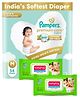 Pampers Premium Care Pants, Medium size baby diapers (M), 54 Count, Softest ever Pampers pants and Babyhug Premium 98% Water Baby Wet Wipes with Moisturising Aloe Vera With Lid - 80 Pieces