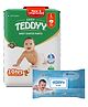 Teddyy Baby Easy Pant Diapers Large 62 pieces and Teddyy Baby Wet Wipes With Lid - 72 Pieces