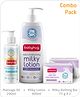 Babyhug Mineral Oil Free Daily Massage Oil - 200 ml & Babyhug pH 5.5 Ultra Nourishing Milky Bathing Bar Pack of 2 - 75g Each & Babyhug Milk Protein Formula Daily Moisturising Milky Lotion - 400 ml