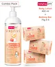 BabyhugPro Sensitive pH 5.5 Peach Milk Lotion - 400 ml and BabyhugPro Sensitive pH 5.5 Peach Milk Bathing Bar - 75 g - Pack of 3