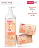 BabyhugPro Sensitive pH 5.5 Peach Milk Shampoo - 200 ml and BabyhugPro Sensitive pH 5.5 Peach Milk Bathing Bar - 75 g - Pack of 2
