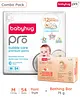 BabyhugPro Bubble Care Premium Pant Style Diaper Medium (M) Size - 54 Pieces & BabyhugPro Sensitive pH 5.5 Peach Milk Bathing Bar - 75 g
