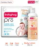 BabyhugPro Bubble Care Premium Pant Style Diaper Medium (M) Size - 54 Pieces & BabyhugPro Sensitive pH 5.5 Peach Milk Lotion - 100 ml
