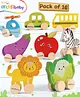 Intellibaby Premium 16 Wooden Wheelies Combo for Babies | Fruits, Vegetables, Animals & Vehicles | Push & Roll Toys | Early Learning Education | Paediatrician Approved | BIS Certified | For Gifting