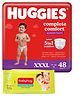 Huggies Complete Comfort Wonder Pants XXXL Baby Diaper Pants 48 Pieces and Babyhug Premium 98% Water Baby Wet Wipes with Moisturising Aloe Vera - 80 Pieces