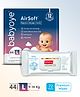 BabyoyeAir Soft Premium Pant Style Diaper Large - 44 Pieces &  BabyhugAdvanced 99% Pure Water Unscented Baby Wipes  - 72 Pieces