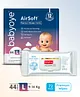 BabyoyeAir Soft Premium Pant Style Diaper Large - 44 Pieces &  BabyhugAdvanced 99% Pure Water Unscented Baby Wipes  - 72 Pieces
