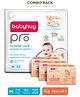 BabyhugPro Bubble Care Premium Pant Style Diaper Medium (M) Size - 54 Pieces & BabyhugPro Sensitive pH 5.5 Peach Milk Bathing Bar - Pack of 3 - 75 g Each