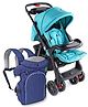 Babyhug Wander Buddy Stroller - Green AND Babyhug Comfort Nest 3 Way Baby Carrier - Navy Blue