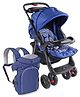 Babyhug Wander Buddy Stroller - Blue AND Babyhug Comfort Nest 3 Way Baby Carrier - Navy Blue