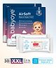 BabyoyeAir Soft Premium Pant Style Diaper XXL - 30 - Pack of 2 & BabyhugAdvanced 99% Pure Water Baby Wipes Pack of 2 - 72 Pieces Each