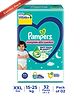 Pampers All round Protection Diaper Pants with Anti-Rash Blanket Extra Extra Large (XXL) Size - 16 Pieces (16X2)