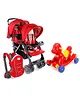 Babyhug Cuddle Up 3 Way Baby Carrier - Red AND Babyhug Twinster Stroller - Red AND Babyhug Rock O Ride Pony Ride-on - Red