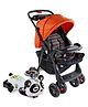 Babyhug Wander Buddy Stroller - Orange & Black AND Babyhug Panda Gyro-Swing Car - Black & White
