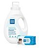 Mee Mee Caring Baby Wet Wipes - 72 Pieces AND Mee Mee Baby Accessories and Vegetable Liquid Cleanser - 1500 ml