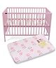 Babyhug Visby Wooden Cot & Mattress Floral Design