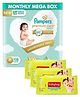 Pampers Premium Care Pant Style Diapers Medium Size Monthly Pack - 108 Pieces & Babyhug Premium Baby Wipes - 80 Pieces ( Pack of 3 )