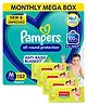 Pampers Pant Style Medium Size Diapers Monthly Box Pack - 152 Pieces & Babyhug Premium Baby Wipes - 80 Pieces ( Pack of 4 )