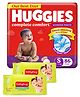 Huggies Wonder Pants Small Pant Style Diapers - 86 Pieces & Babyhug Premium Baby Wipes - 80 Pieces (Pack of 2)