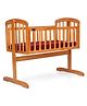 Babyhug Joy Cradle - Natural & Babyhug Baby Mattress Maroon (Design May Vary)