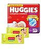 Huggies Wonder Pants Extra Small Size Pant Style Diapers - 90 Pieces & Babyhug Premium Baby Wipes - 80 Pieces (Pack of 2)