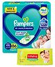 Pampers Pant Style Diapers Extra Small Size - 86 Pieces & Babyhug Premium Baby Wipes - 80 Pieces (Pack of 2)