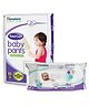 Himalaya Herbal Total Care Baby Pants Style Diapers Extra Large - 54 Pieces &  Baby Wipes - 72 Pieces