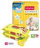 Babyhug Advanced Pant Style Diapers Extra Large - 56 Pieces & 2 Packs Of Babyhug Premium Baby Lemon Wipes - 72 Pieces