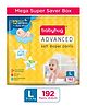 Babyhug Mega Super Saver Box of Advanced Pant Style Diapers Large - 192 Pieces