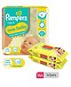Pampers Active Baby Diapers New Born - 72 Pieces & Babyhug Premium Baby Lemon Wipes - 72 Pieces (Pack of 2 )