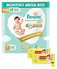 Pampers Premium Care Pant Style Diapers Large Size - 88 Pieces & Babyhug Premium Baby Lemon Wipes - 72 Pieces (Pack of 2 )