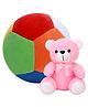 Dimpy Stuff Colorful Soft Ball & Playtoons Teddy Bear With Bow Pink