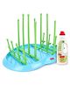 Babyhug Bottle Organizer Cum Drying Rack - Yellow & Liquid Cleanser - 1000 ml Combo Pack