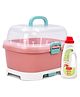 Baby Bottle Drying Rack With Covered Case - Pink & Liquid Cleanser - 550 ml Combo Pack