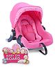 Babyhug Onyx Car Seat Cum Carry Cot With Rocking Base AND Firstcry Baby On Board Sign (Pink)