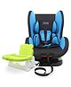 Babyhug Cruise Convertible Reclining Car Seat With Side Impact Protection - Blue & Black AND Babyhug Raise Me Up Baby Booster Seat With Adjustable Food Tray & 3 Point Safety Harness - Green White