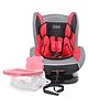 Babyhug Cruise Convertible Reclining Car Seat With Side Impact Protection - Red & Black AND Babyhug Raise Me Up Baby Booster Seat With Adjustable Food Tray & 3 Point Safety Harness - Pink White