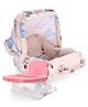 Babyhug Spring 5 in 1 Carry Cot Cum Rocker With Mosquito Net - Cream AND Babyhug Raise Me Up Baby Booster Seat With Adjustable Food Tray & 3 Point Safety Harness - Pink White